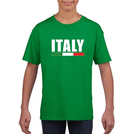Groen Italie supporter t-shirt voor kinderen