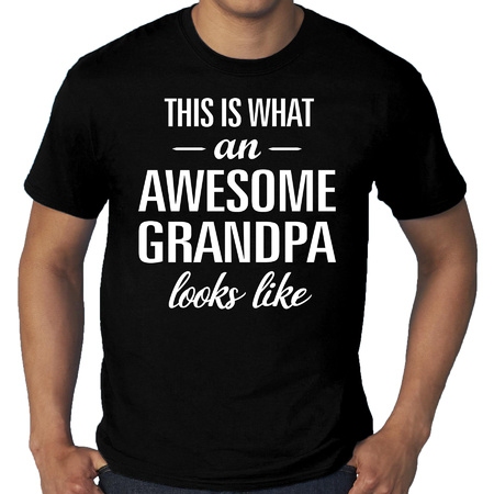 Grote Maten Awesome grandpa / geweldige opa t-shirt voor heren zwart