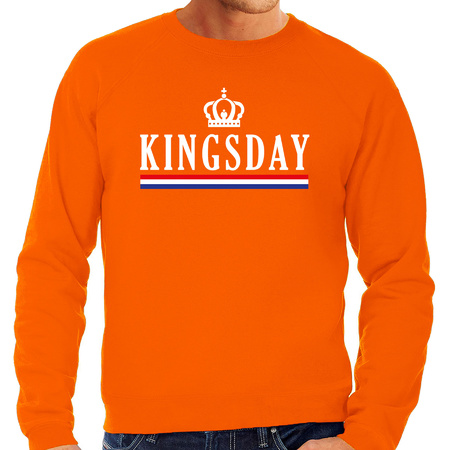 Grote maten Kingsday sweater oranje voor heren - Koningsdag truien