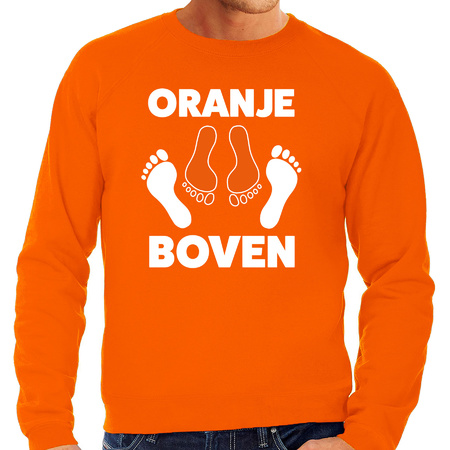 Grote maten oranje boven sweater oranje voor heren - Koningsdag truien