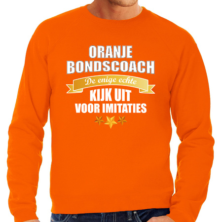 Grote maten oranje sweater / trui Holland /Nederland supporter de enige echte bondscoach EK/WK heren