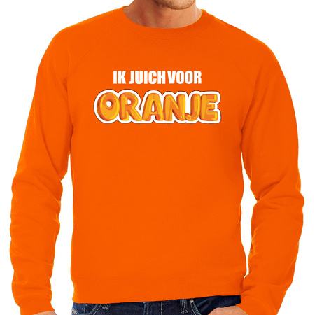 Grote maten oranje sweater / trui Holland / Nederland supporter ik juich voor oranje EK/ WK heren