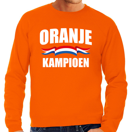 Grote maten oranje sweater / trui Holland / Nederland supporter oranje kampioen EK/ WK voor heren