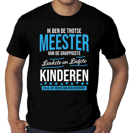 Plus size Trotse meester t-shirt black for men