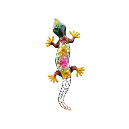 Big metal salamander coloured 42 x 17 cm garden decoration