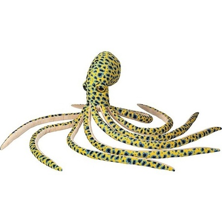 Grote pluche gele octopus/inktvis knuffel 100 cm speelgoed
