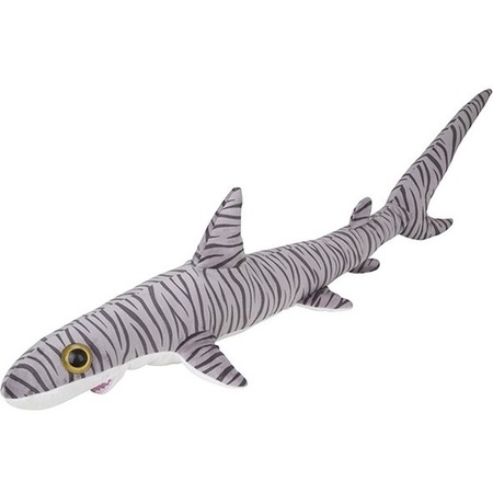 Grote pluche gestreepte tijgerhaai knuffel 110 cm speelgoed