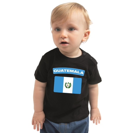 Guatemala t-shirt met vlag zwart voor babys