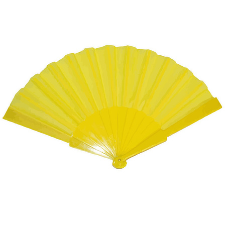 Handwaaier/Spaanse waaier geel polyester