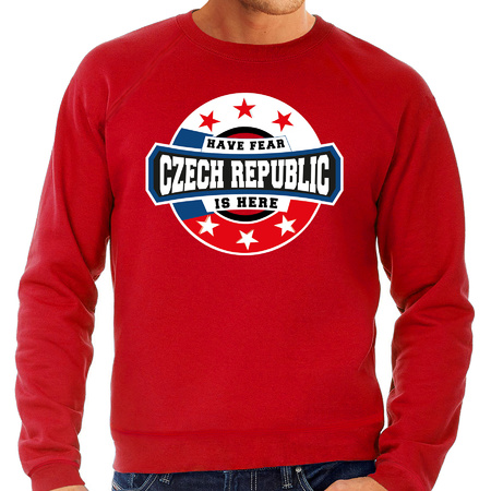 Have fear Czech republic is here sweater voor Tsjechie supporters rood voor heren
