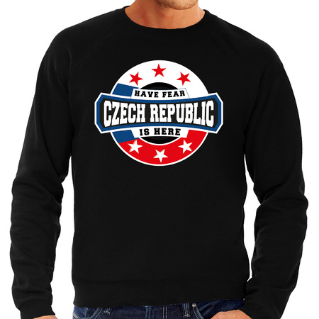 Have fear Czech republic is here sweater voor Tsjechie supporters zwart voor heren