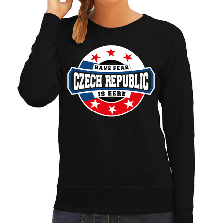 Have fear Czech republic is here / Tsjechie supporter sweater zwart voor dames