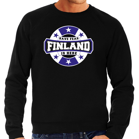 Have fear Finland is here / Finland supporter sweater zwart voor heren