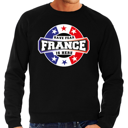Have fear France is here sweater voor Frankrijk supporters zwart voor heren