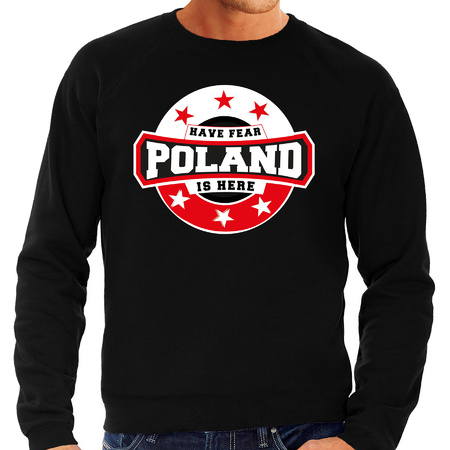 Have fear Poland is here /Polen supporter sweater zwart voor heren