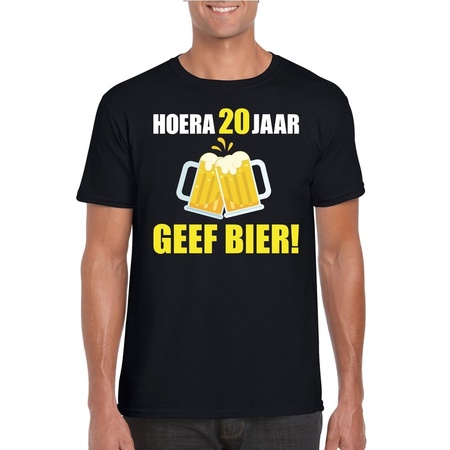Birthday 20 years give beer t-shirt black men