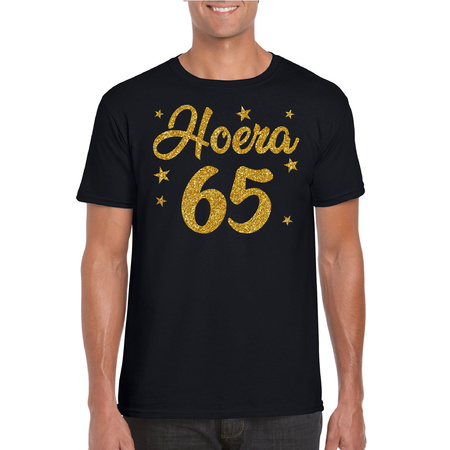 Hoera 65 gold glitter t-shirt black for men