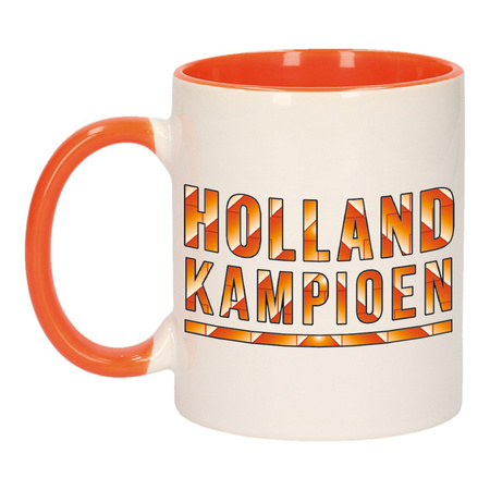 Holland kampioen mok/ beker oranje wit 300 ml