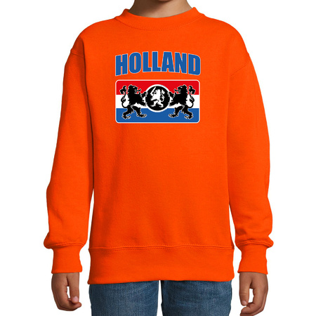 Holland met een Nederlands wapen oranje sweater / trui Holland / Nederland supporter EK/ WK kinderen