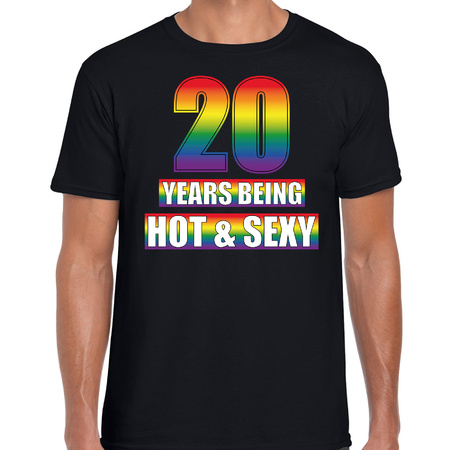 Hot en sexy 20 jaar verjaardag cadeau t-shirt zwart voor heren - Gay/ LHBT kleding / outfit