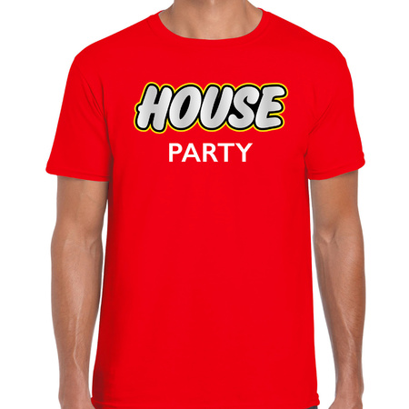 House party t-shirt / shirt house party rood voor heren