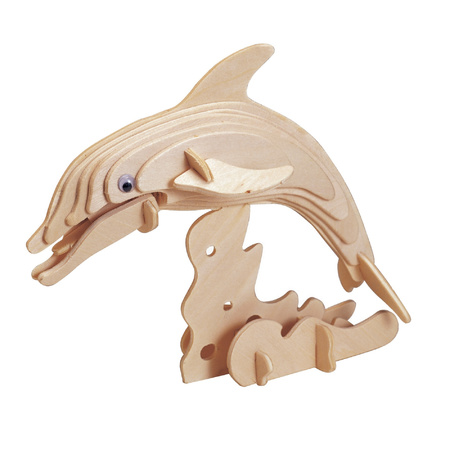 Wooden 3D puzzle dolphin 23 cm