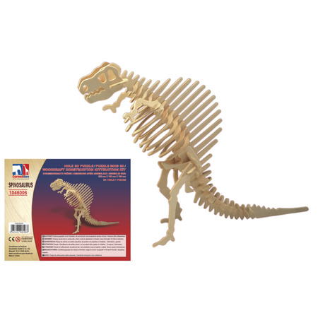 Houten 3D puzzel spinosaurus dinosaurus 23 cm