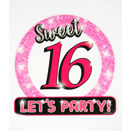 Hulde stopbord 16 jaar verjaardags Sweet 16 feestdecoratie