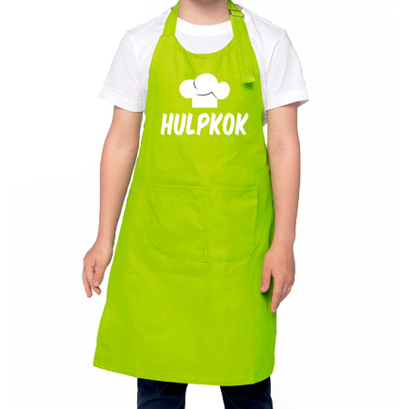 Hulpkok kitchen apron green for children / kids