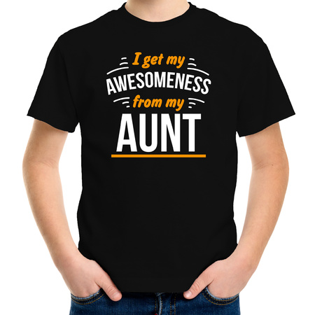 I get my awesomeness from my aunt/ tante t-shirt zwart voor kinderen