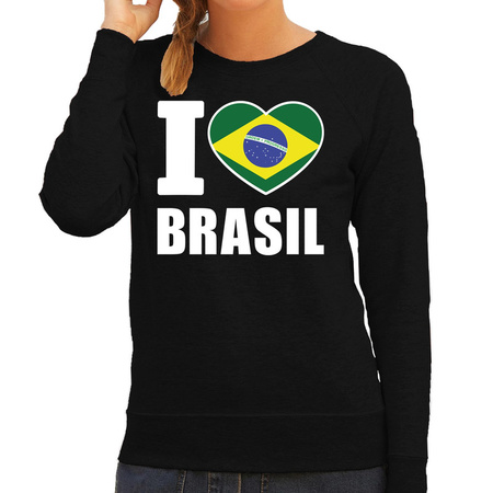 I love Brasil sweater / trui zwart voor dames