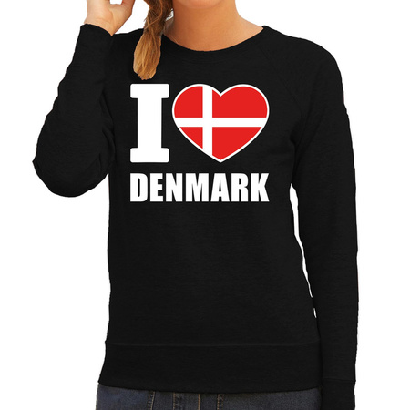I love Denmark sweater / trui zwart voor dames