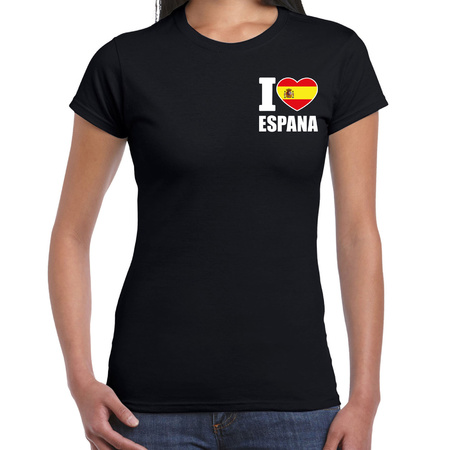 I love Espana t-shirt Spanje zwart op borst voor dames