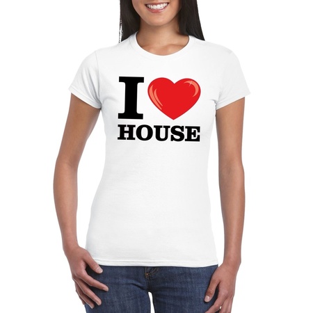 I love house t-shirt wit dames