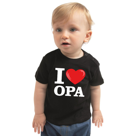 I love opa present t-shirt black for baby