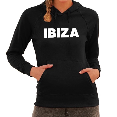 Ibiza party/hippie eiland hoodie zwart dames
