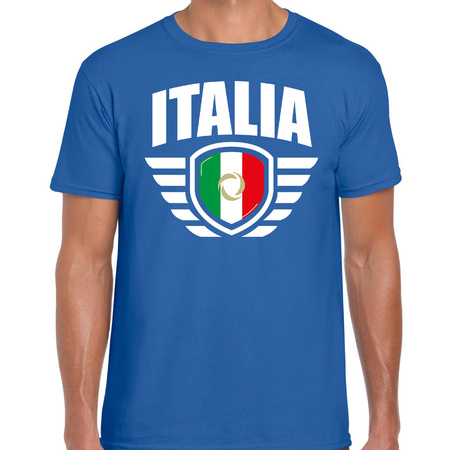 Italia landen / voetbal t-shirt blauw heren - EK / WK voetbal