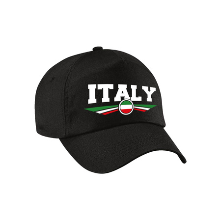 Italie / Italy landen pet / baseball cap zwart kinderen