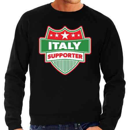 Italie / Italy schild supporter sweater zwart voor heren