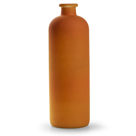 Jodeco Bloemenvaas Avignon - Fles model - glas - mat oranje - H33 x D11 cm