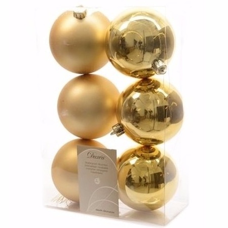 Kerst kerstballen goud 6 cm Ambiance Christmas 6 stuks
