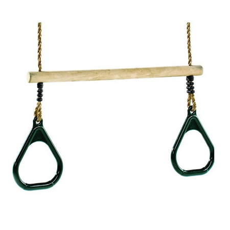 Kinder speeltoestel trapeze met ringen groen 16 x 21 cm