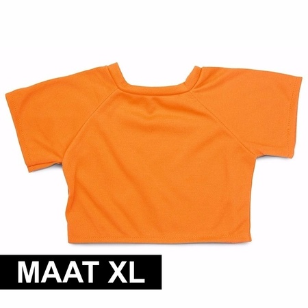 Knuffel kleding oranje T-shirt XL voor Clothies knuffels
