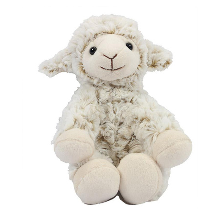 Soft toy cuddle farm animals sheep/lamb - pluche fabric - premium quality - white - 19 cm