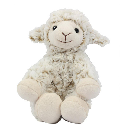 Soft toy cuddle farm animals sheep/lamb - pluche fabric - premium quality - white - 19 cm