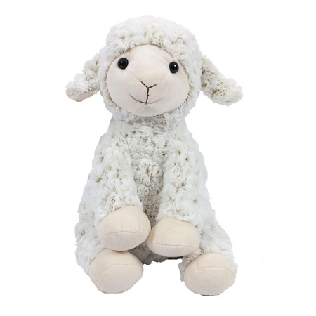Soft toy cuddle farm animals sheep/lamb - pluche fabric - premium quality - white - 33 cm