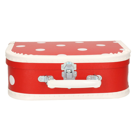 Knutsel koffertje rood polkadot 25 cm