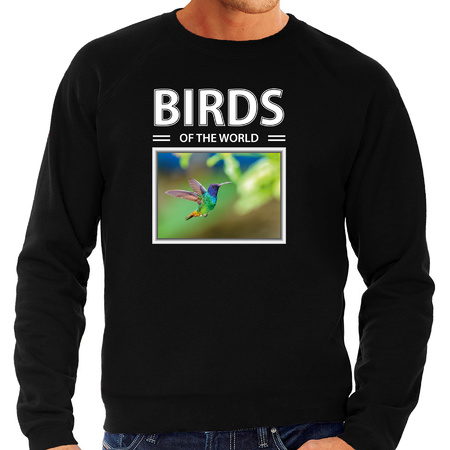 Kolibries vogel sweater / trui met dieren foto birds of the world zwart voor heren