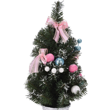 Kunstboom/kunst kerstboom inclusief kerstversiering 40 cm kerstversiering