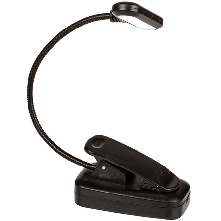 Leeslamp/bureaulamp LED met klem oplaadbaar zwart 28 cm